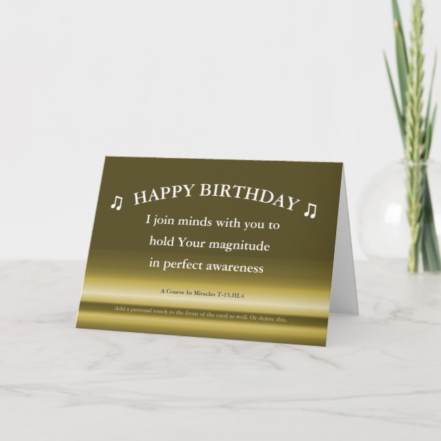 Un Curso En Milagros Tarjeta De Cumpleaños Mi Magn (Anverso)