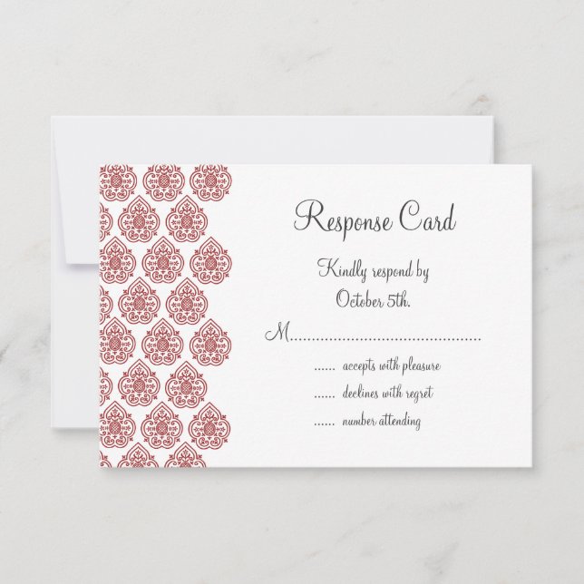 Un Damask Vintage RSVP (rojo) (Anverso)