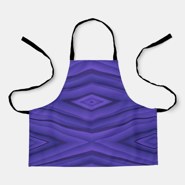 Un delantal con estampado geométrico morado y negr (Anverso)