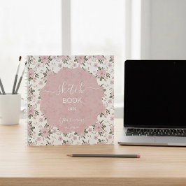 Un delicado cuaderno de bocetos floral rosa