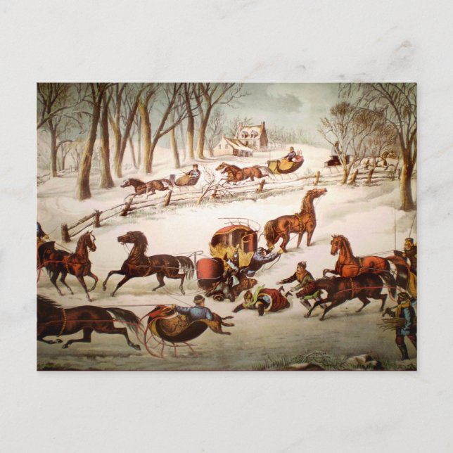 Un derrame en la tarjeta de vacaciones de nieve (Anverso)