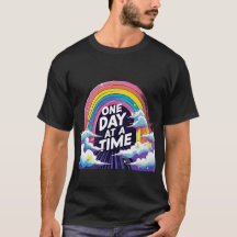 Un Día a la Vez – Camiseta de Salud Mental Arcoíri