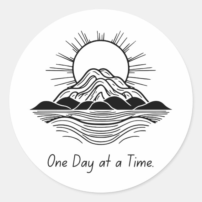 Un día a la vez - Pegatina motivacional (Anverso)