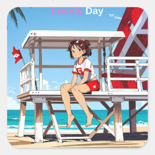 Un día encantador conmigo en Sunny Beach. Pegatina