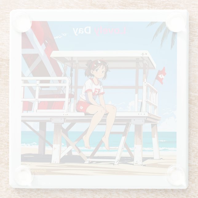 Un día encantador conmigo en Sunny Beach. Posavaso (Reverso)