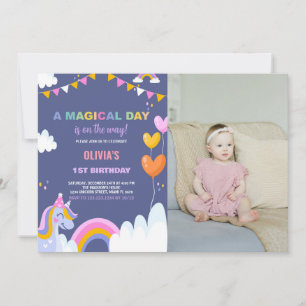 Un día mágico, invitaciones de unicornio a cumplea