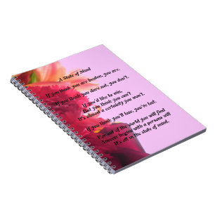 Un diario del cuaderno del poema del estado de