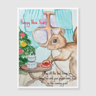 Un dibujo acogedor de una ardilla linda