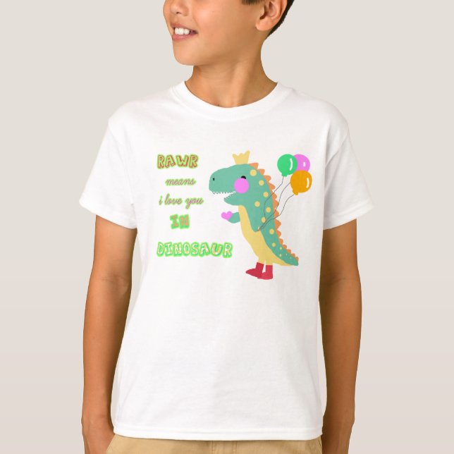 Un dinosaurio lindo embroma la camiseta (Anverso)