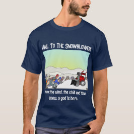 Un Dios nació de la camiseta azul oscuro de los ho
