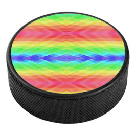 Un disco de hockey con un arcoíris simétrico y vib