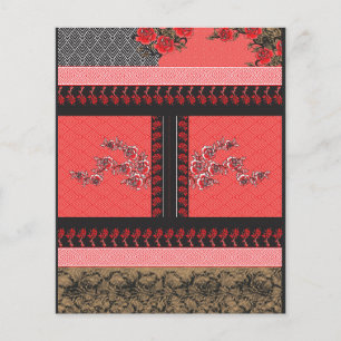 un diseño de papel pintado rojo y negro