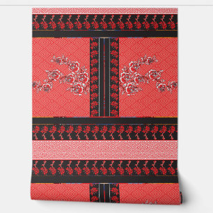 un diseño de papel pintado rojo y negro