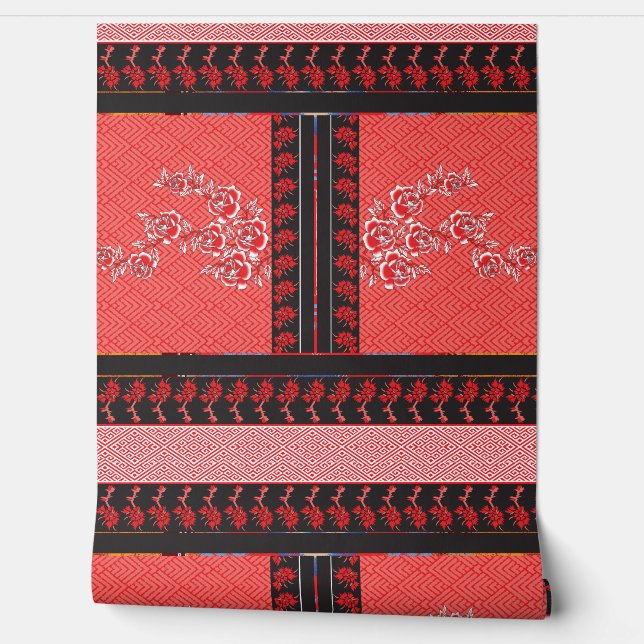 un diseño de papel pintado rojo y negro (Desenrollar)