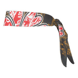 un diseño de una pared colgada en rojo y negro