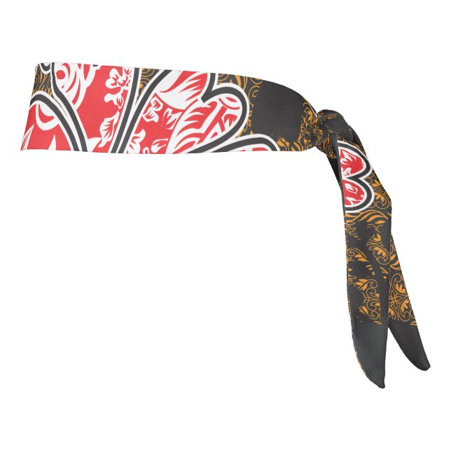 un diseño de una pared colgada en rojo y negro (Girar 90)