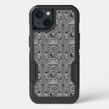 Un diseño feliz con un círculo negro, GRIS, plata