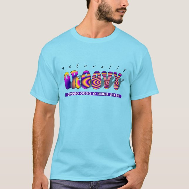 Un diseño groovy para los camisetas masculinos. (Anverso)