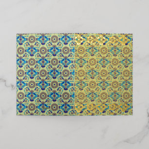 Un diseño textil simétrico con características azu