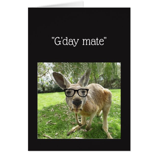 Un divertido canguro G'day Mate animal australiano (Frente)