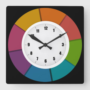 Un divertido y colorido reloj de pared