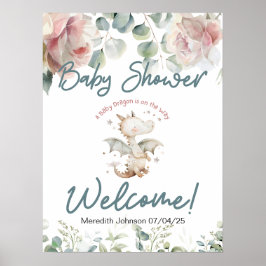 Un dragón bebé está en camino a la señal de bienve