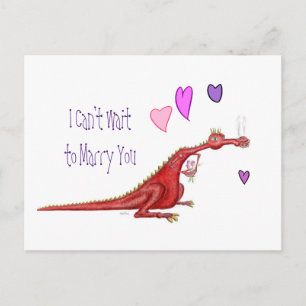 Un dragón con flores postal