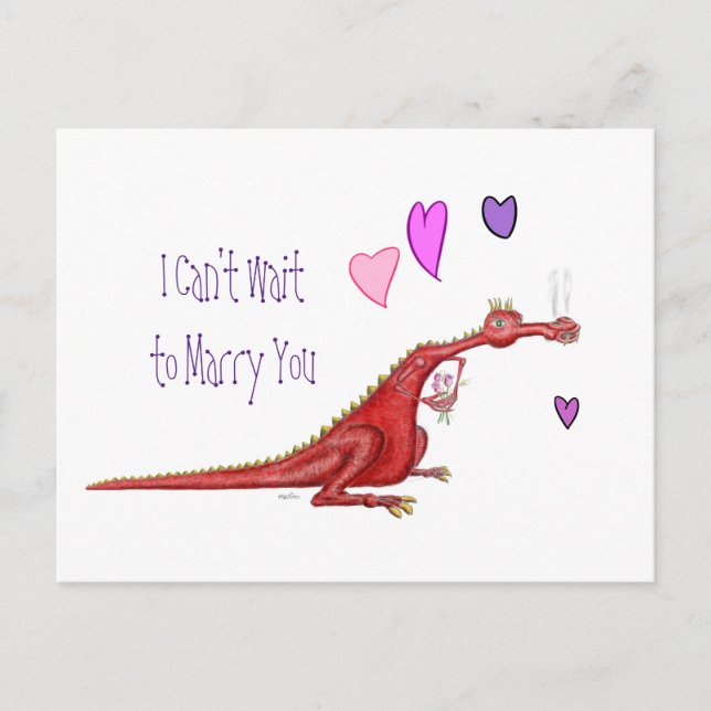 Un dragón con flores postal (Anverso)