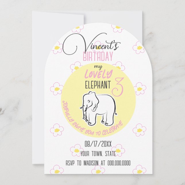 Un elefante encantador. Invitación (Anverso)