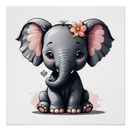 Un elefante Personalizado no 3 Poster brillante