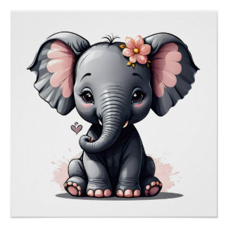 Un elefante Personalizado no 3 Poster brillante