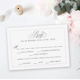 Un elegante matrimonio RSVP con opciones de Entree