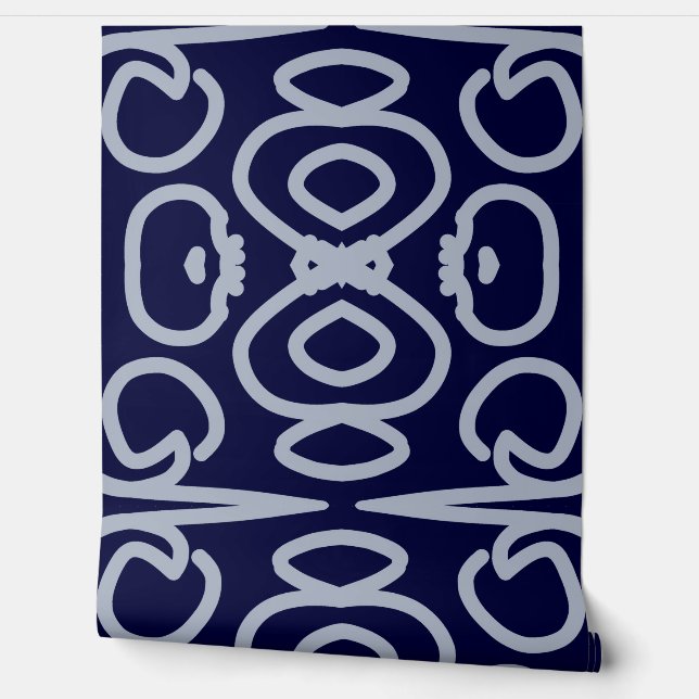 Un elegante papel pintado azul "Ratti_Creative_Art (Desenrollar)