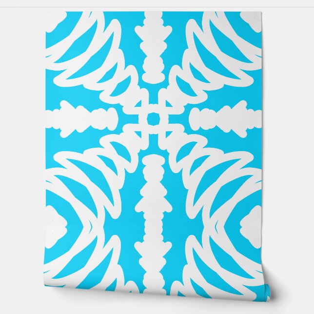 Un elegante papel pintado teal "Ratti_Creative_Art (Desenrollar)