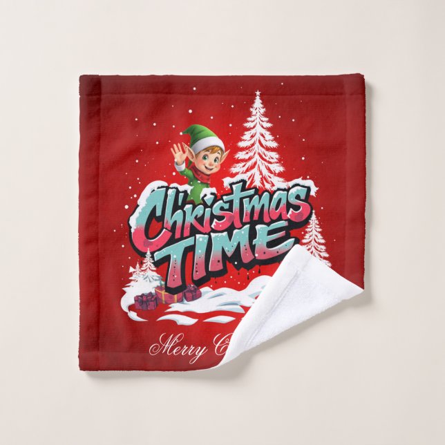 Un elfo personalizado alegre (Toallita)