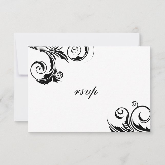 Un evento de nexo negro - tarjetas rsvp (Anverso)