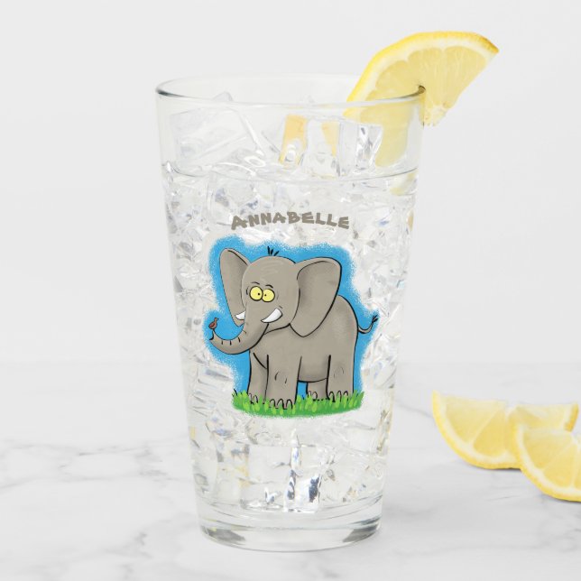 Un extraño elefante gracioso con un pájaro en el p (Reverso (hielo))
