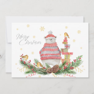 Un extraño oso polar con verduras y pájaros de vac