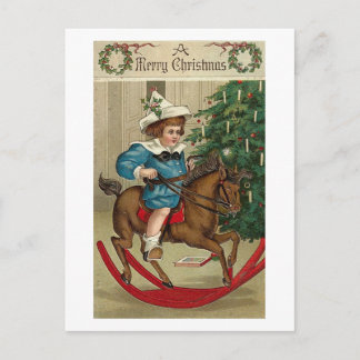 Un Feliz Niño de Navidad y un caballo rocoso