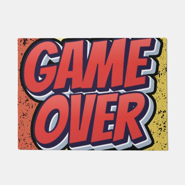 Un felpudo con un motivo de juego. (Anverso)