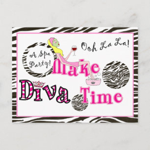 "¡Un Fiesta DIVA Spa!" Invitaciones de postales