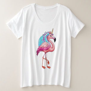Un flamingo con un cuerno de unicornio.