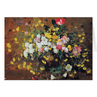 Un florero de la tarjeta de las flores