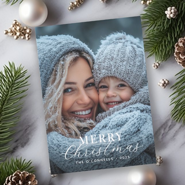 Un Foto Moderno Guión Feliz Navidad (Available in printed or digital formats!)