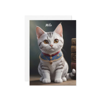 Un gatito corto estadounidense de Shorthair con oj