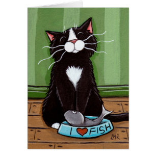 Un gatito feliz - tarjeta del arte del gato