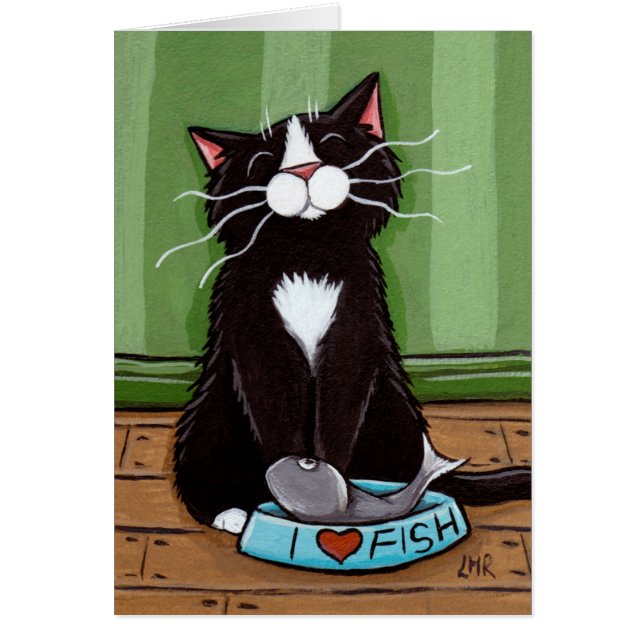 Un gatito feliz - tarjeta del arte del gato (Frente)