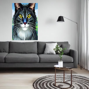 Un gato bonito y adorable Poster de arte de IA