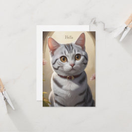 Un gato corto estadounidense de pelo corto con ojo