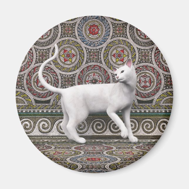 Un gato en el imán del mosaico (Frente)